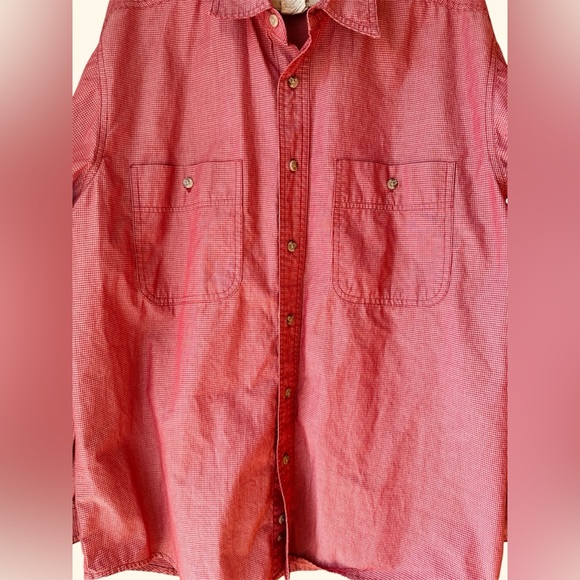 Wrangler Rugged Wear Wrinkle Resist Red Plaid Long Sleeve Button Down Mens Large - Picture 3 of 7